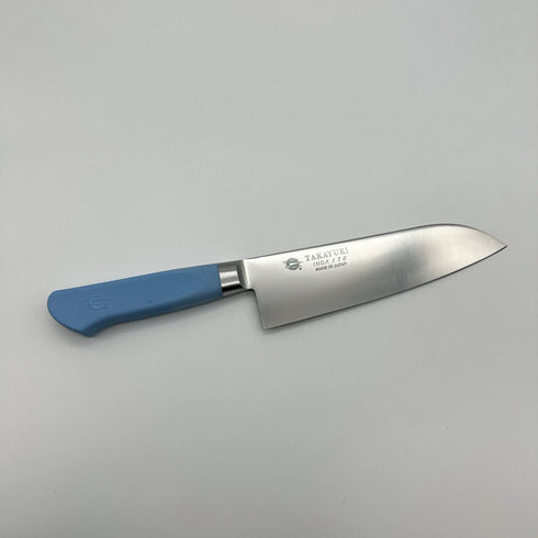 堺孝行 イノックス抗菌カラー 8A鋼 巾広菜切 POM樹脂 抗菌ハンドル(ブルー)2